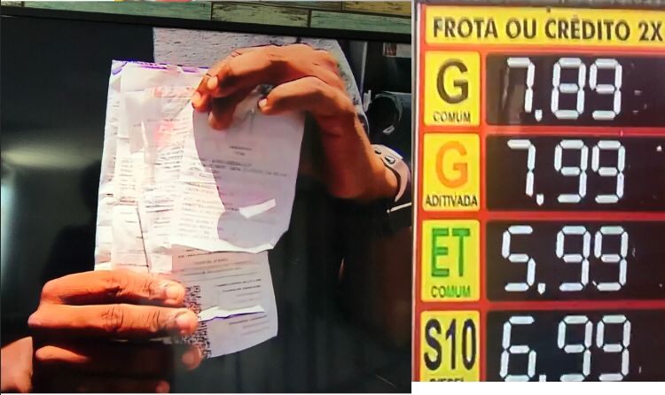 Motoristas abastecem de 50 centavos de gasolina e exigem nota fiscal